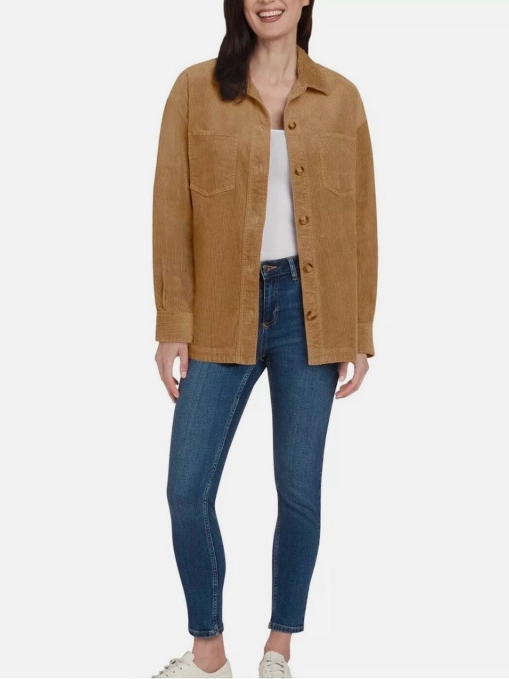 Matty M Corduroy Relaxed Long-sleeved Shirt jacket Size XXL Women Top